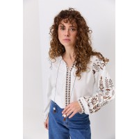 Milk embroidered women's blouse Violina