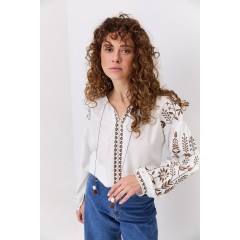 Milk embroidered women's blouse Violina