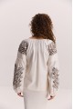 White embroidered shirt with brown embroidery Beatrice, size M