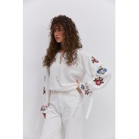 Milk-colored Vyshyvanka Vilena, size S