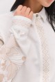 Молочна вишиванка з відкладним коміром Родослава, one size