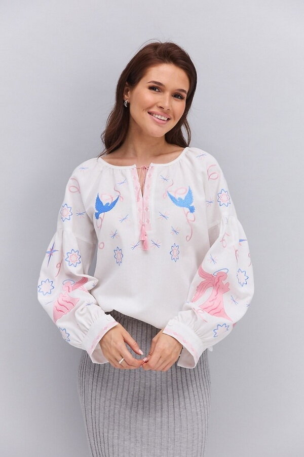 Cream women's vyshyvanka "Heavenly Amulet"