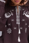 Women's embroidered shirt "Heavenly Amulet" brown