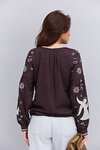 Women's embroidered shirt "Heavenly Amulet" brown