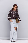 Women's embroidered shirt "Heavenly Amulet" brown