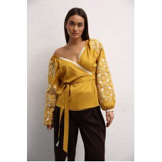 Yellow women's embroidered shirt Veronica