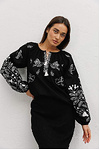 Black women's embroidered shirt Solovey
