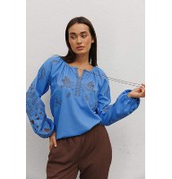 Blue embroidered women's shirt Nightingale