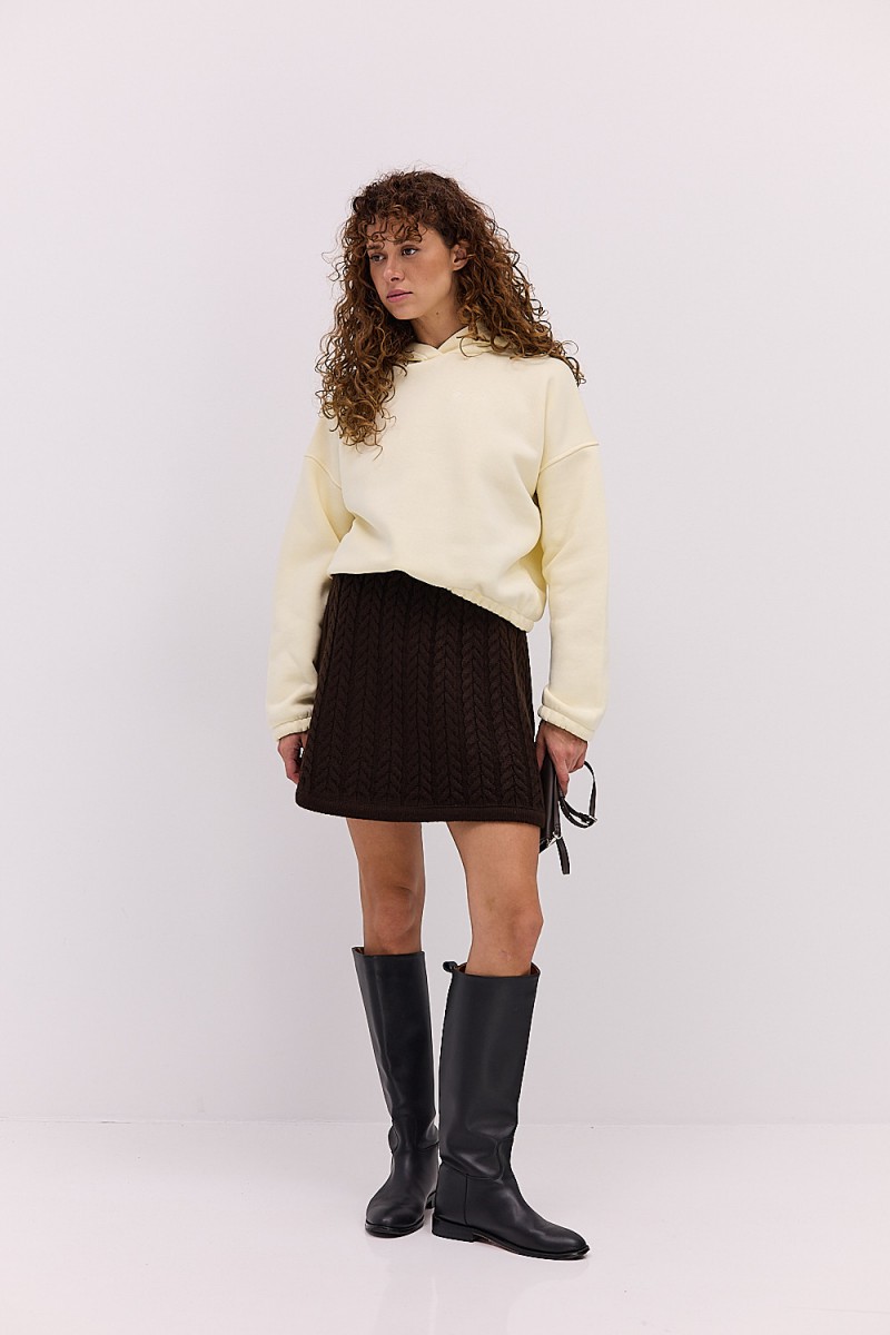 Жіноче утеплене худі кремове з вишивкою That girl