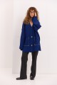 Жіночий в`язаний кардиган oversize з кишенями темно-синій