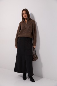 Long black suede skirt Harmony