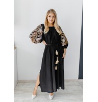 Black embroidered dress long Firebird