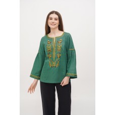 Green women's embroidered shirt Harmony