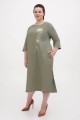 Long green linen dress Vasilina