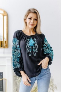 Vytynanka, women's embroidered shirt with cherry embroidery