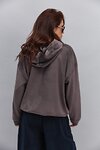 Women's brown velour zip-up hoodie with The Pickleball Club embroidery