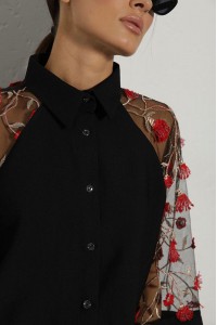 Women's black embroidered shirt from Nizhanka.