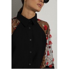 Women's black embroidered shirt from Nizhanka.