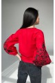 Women's embroidered shirt of red color Tree of life