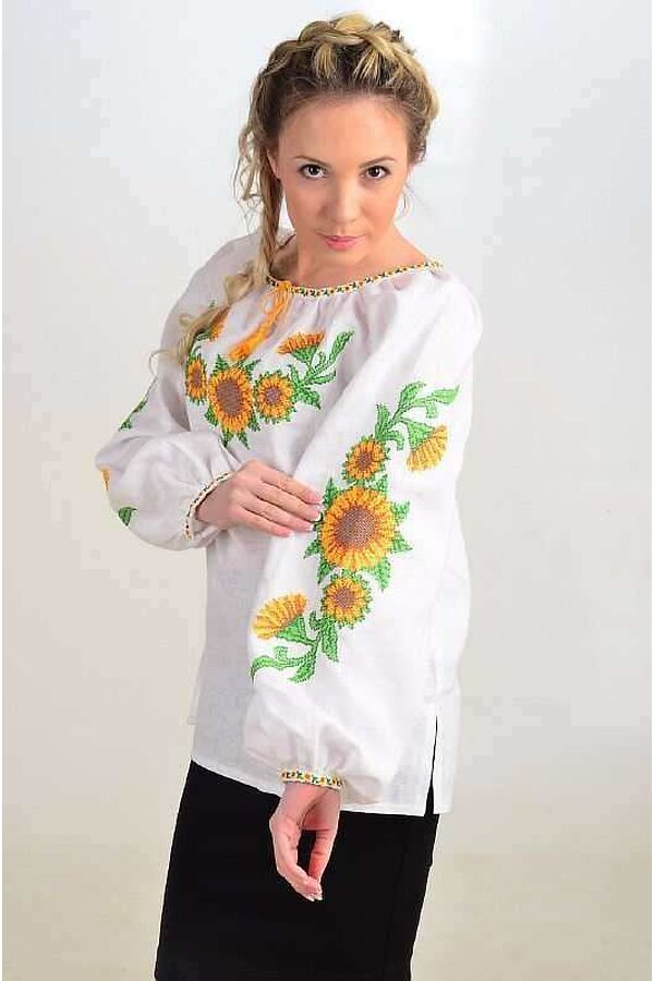 Sunflowers women's embroidered shirt