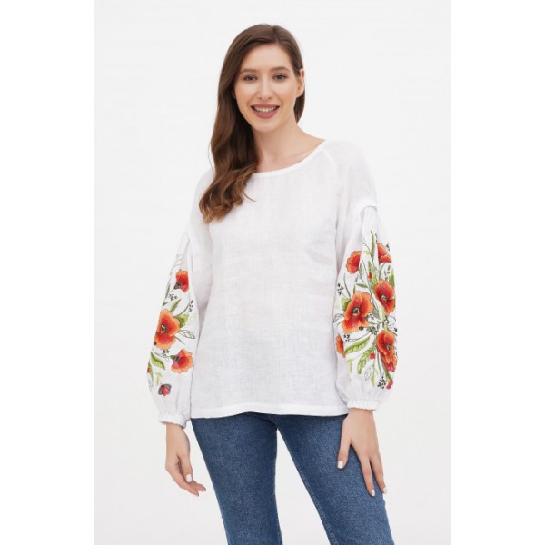 Women's white embroidered shirt 