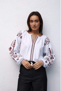 White embroidered women's blouse Violina