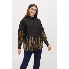 Black embroidered shirt with ears Radmila