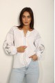 Women's white embroidered blouse with Swallows.