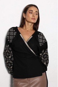 Black embroidered women's shirt Veronica