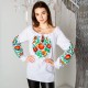 Easter egg, women's white embroidered shirt with red and gold