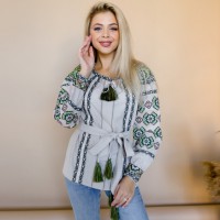 Olesya, embroidered women's green