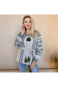 Olesya, embroidered women's green