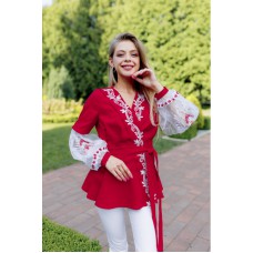 Frost, embroidered blouse, red embroidered shirt