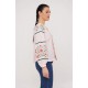 Sabina is pink, women's embroidered blouse