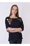 Extravaganza plus women's blue embroidered blouse