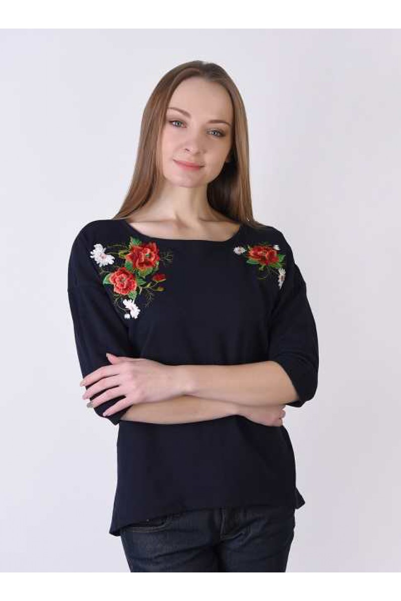 Extravaganza plus, women's blue embroidered blouse
