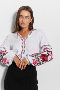 Вишиванка жіноча з оригінальною вишивкою на рукавах Вогнеслава