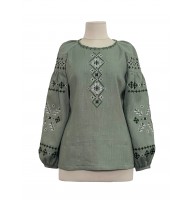 Women's embroidered shirt in khaki color, Marichka