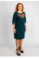 Emilia, green dress with embroidery