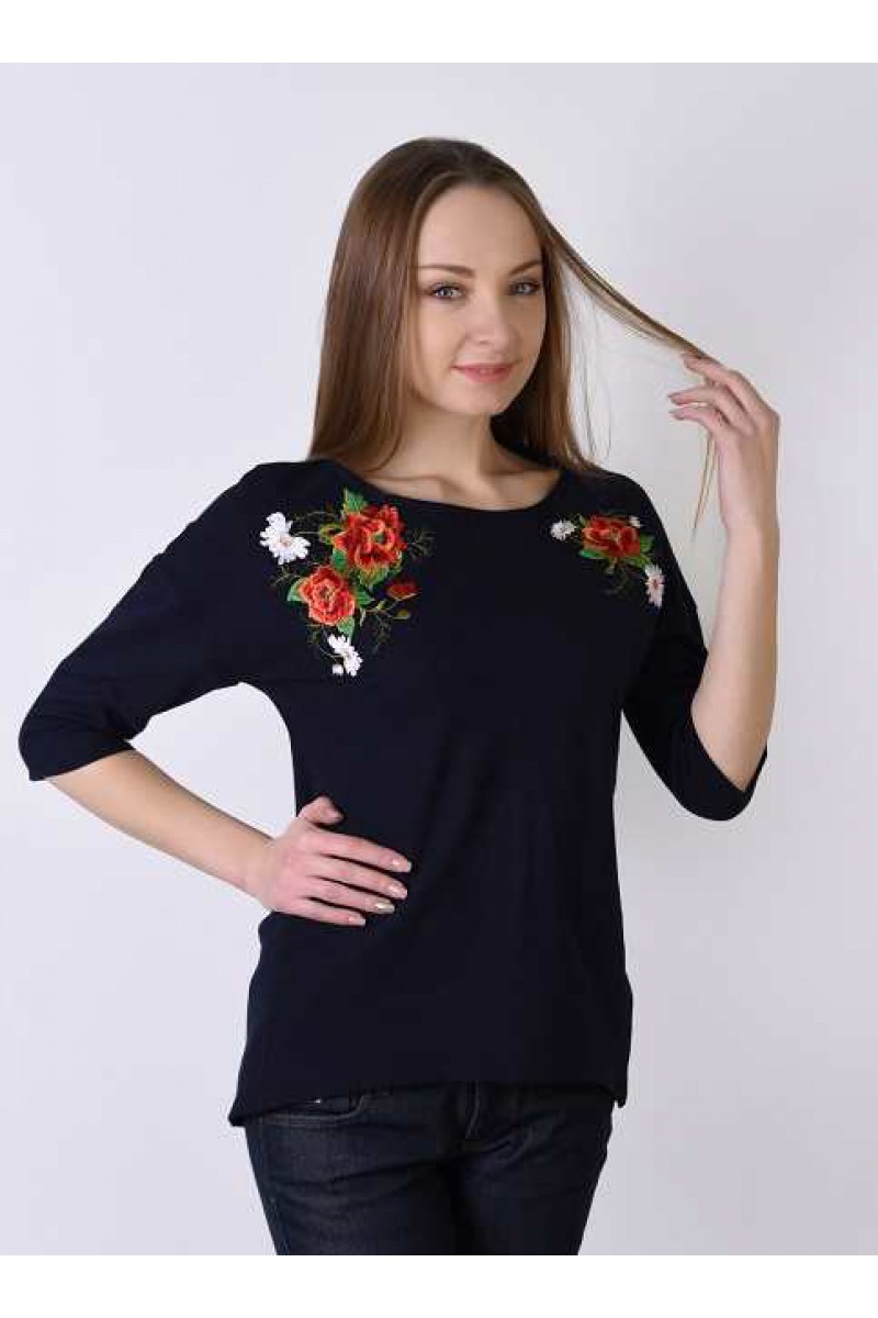 Extravaganza plus, women's blue embroidered blouse