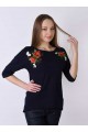 Extravaganza plus, women's blue embroidered blouse