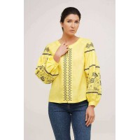  Інес жовта, блузка жіноча  вишиванка