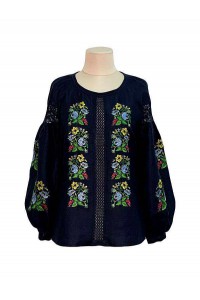 Боржава, вишиванка жіноча  синя