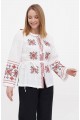 Svetlytsia, women's embroidered white blouse with red embroidery