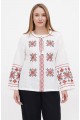 Svetlytsia, women's embroidered white blouse with red embroidery