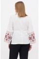 Svetlytsia, women's embroidered white blouse with red embroidery