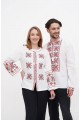 Svetlytsia, women's embroidered white blouse with red embroidery