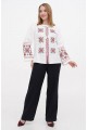 Svetlytsia, women's embroidered white blouse with red embroidery