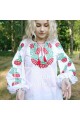 Red viburnum, women's embroidered shirt