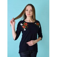 Феерия плюс, блузка женская вышиванка синяя